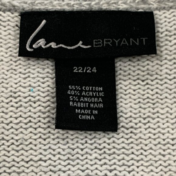 Lane Bryant Cardigan Sweater Women’s Size 22/24 V-Neck Button Up Gray Knit - Picture 6 of 9